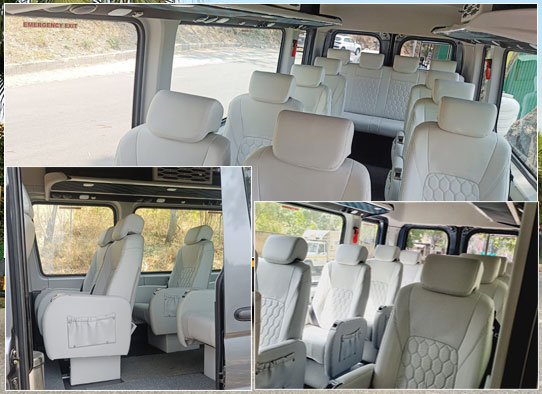 12 seater 1x1 modified seats force urbania luxury van hire in delhi