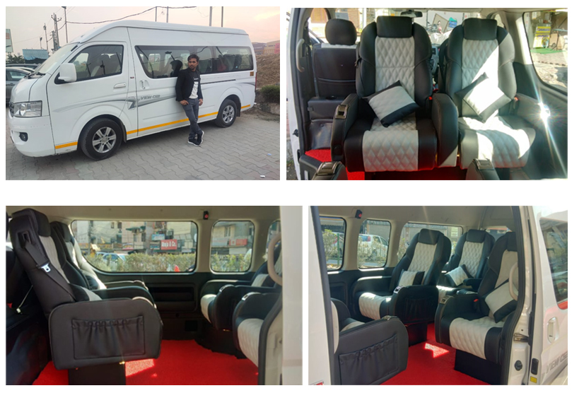 8+1 seater foton view imported mini van with 1x1 modified seats hire in delhi